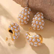 18k gold-plated imitation pearl earrings with freshwater pearls
