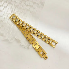 18K Gold-Plated Inlaid Rhinestone Chain Bracelet Bracelets