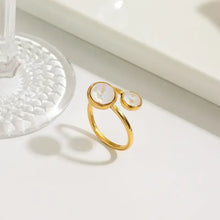 18K Gold-Plated Inlaid Zircon Open Ring Fashion Jewelry