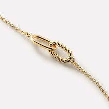 18k gold-plated interlocked titanium steel necklace with gold rope chain closure
