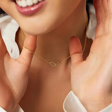 18k gold-plated interlocked titanium steel necklace with oval pendants