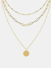 18k gold-plated titanium steel layered necklace with Carpe Diem pendant