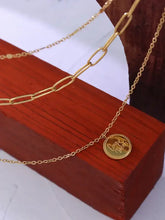 18k gold-plated titanium steel layered necklace with Carpe Diem pendant