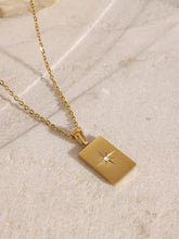 18k gold-plated starburst pendant necklace with stainless steel extension