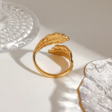 18K Gold-Plated Leaf Wrap Ring Fashion Jewelry