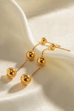 18k gold-plated minimalist ball bead stainless steel earrings