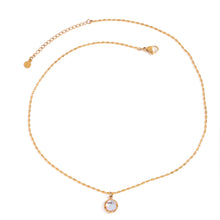 18K Gold-Plated Moonstone Iridescent Pendant Necklace