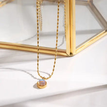 18K Gold-Plated Moonstone Iridescent Pendant Necklace Fashion Jewelry