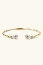 18k gold-plated cuff bracelet with 10 bezel-set round diamonds