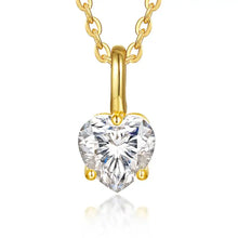 18k gold-plated necklace with heart shape pendant on chain