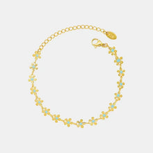 Titanium Steel Drip Oil Flower Bracelet Gold One Size Bracelets