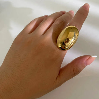 18K Gold Plated Oversized Dome Ring Gold