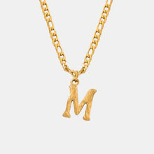 18k gold-plated pendant necklace with titanium steel letter M