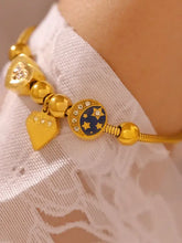 Stainless Steel Rhinestone Charm Bracelet Bracelets