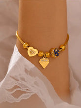 Stainless Steel Rhinestone Charm Bracelet Bracelets