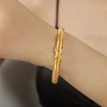 Titanium Steel Spring Shape Bracelet Gold One Size Bracelets