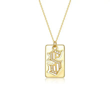 18k gold-plated S pendant necklace with cubic zirconia accents