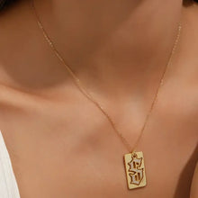 18k gold-plated S pendant necklace with cubic zirconia chain