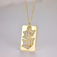 18k gold-plated S pendant necklace with CZ cutout design
