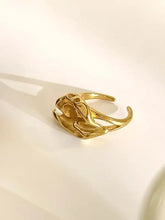 18K gold-plated stainless steel sculptural ring with abstract design