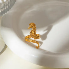 18K Gold Plated Seahorse Ring Stainless Steel Fashion Jewelry Fashion Jewelry