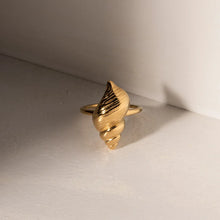 18K Gold Plated Seashell Ring Stainless Steel Fashion Jewelry