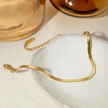 18k gold-plated stainless steel snake chain necklace with extender