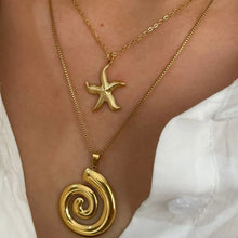 18K Gold Plated Spiral Pendant Layered Necklace Set