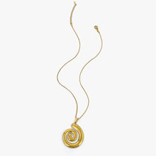 18K Gold Plated Spiral Pendant Layered Necklace Set