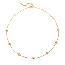 18k gold-plated stainless inlaid zircon necklace with extension chain