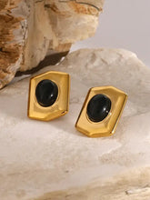 18K Gold-Plated Stainless Steel Agate Earrings Earrings
