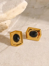 18K Gold-Plated Stainless Steel Agate Earrings Earrings