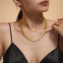 18k gold-plated stainless steel chain necklace on neck