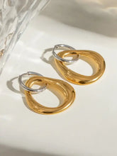 18K Gold-Plated Stainless Steel Contrast Asymmetrical Earrings Earrings