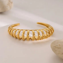 18K Gold-Plated Stainless Steel Cutout Bracelet Bracelets