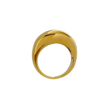 18K Gold Plated Stainless Steel Dome Ring Fashion Jewelry