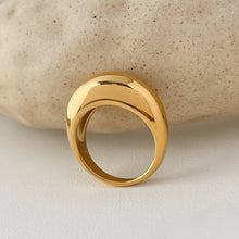 18K Gold Plated Stainless Steel Dome Ring