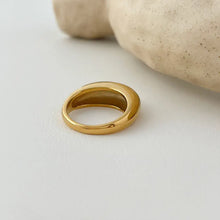 18K Gold Plated Stainless Steel Dome Ring Fashion Jewelry