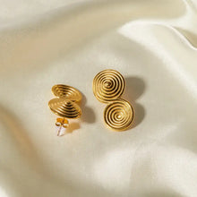 Two pairs of 18K gold-plated stainless steel spiral earrings
