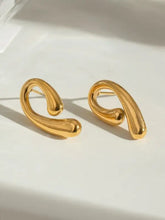 Pair of 18k gold-plated stainless steel geometric stud earrings