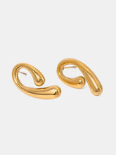 Shiny 18K gold-plated stainless steel geometric hoop earrings