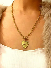 18K gold-plated stainless steel heart locket necklace