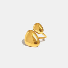 Shiny 18k gold-plated stainless steel irregular bypass ring for women