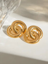 Two 18K gold-plated stainless steel knotted hoop earrings
