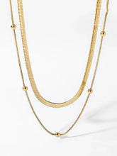 18K gold-plated stainless steel layered snake chain necklace