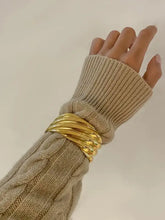 18K Gold-Plated Stainless Steel Open Ring Bracelets