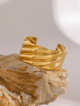 18K Gold-Plated Stainless Steel Open Ring Bracelets