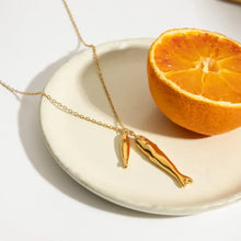 18k gold-plated stainless steel pendant necklace with gold fish charm