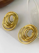 18K Gold-Plated Stainless Steel Spiral Earrings Earrings