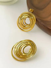 18K Gold-Plated Stainless Steel Spiral Earrings Earrings